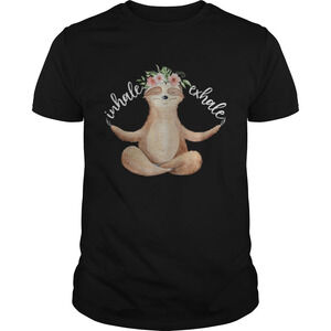 Awesome Yoga Meditation Sloth Inhale Exhale Floral Shirt